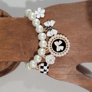 Faux Pearl Charm Bracelet NWT